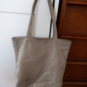 Sparkly taupe suede Club Monaco tote bag